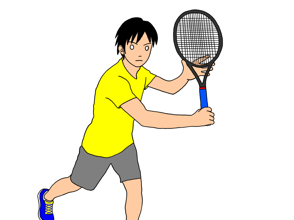 テニスでどのショットを使うか判断したら軸足に乗りながらターンしよう！